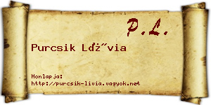 Purcsik Lívia névjegykártya
